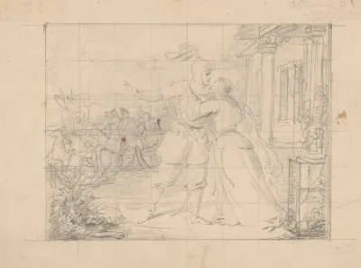 Sketch For The Painting Farewell To Waclaw With Maria The Theme Taken From The Poem Maria By Antoni Malczewski