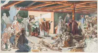 Sketch For The Painting Pope Leo The Great Before Attila The Hun