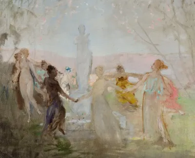 Sketch For The Painting Procession Around The Venus De Milo Statue