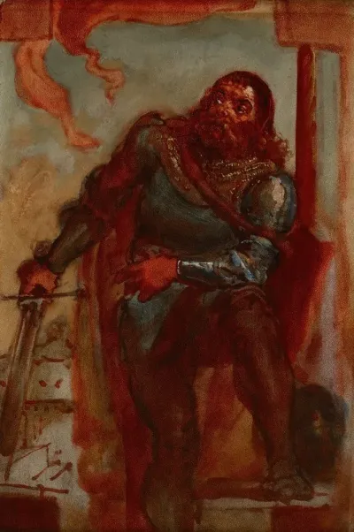 Sketch For The Painting Waclaw Wilczek During The Defence Of The Benedictine Monastery In Trzebice In Moravia In 1468 Against Maciej Korwin