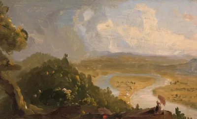 Sketch For View From Mount Holyoke Northampton Massachusetts After A Thunderstorm The Oxbow