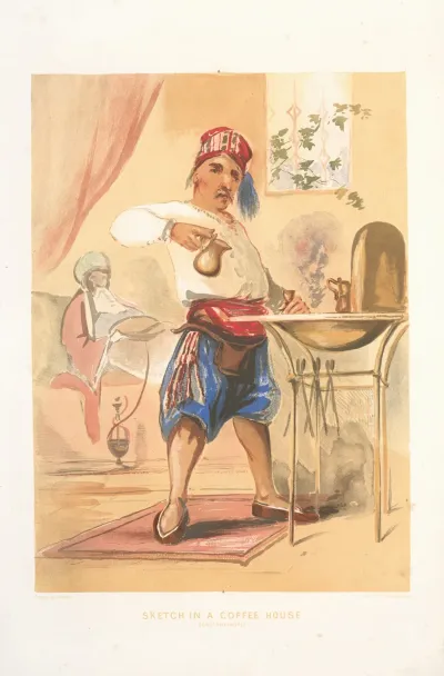 Sketch In A Coffee House Constantinople