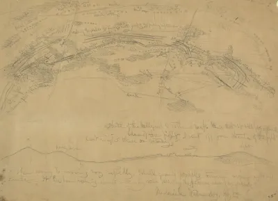 Sketch Map Of The Battle Of Gettysburg Made While On The March Toward Frederick Md