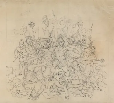 Sketch Of A Battle Sceene From Shakespeares Play Titus Andronicus
