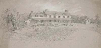 Sketch Of A Country Home