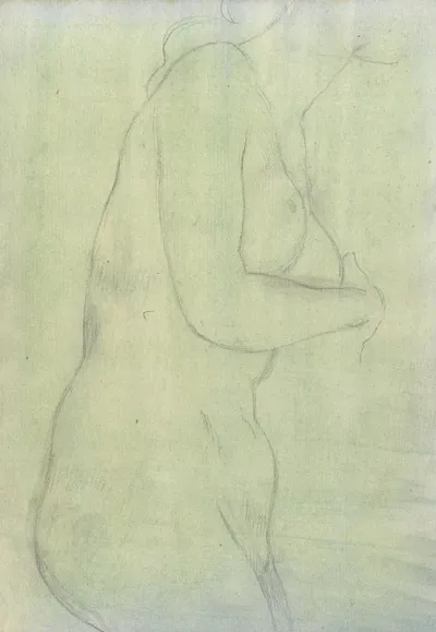 Sketch Of A Female Nude Resembling The Medici Venus