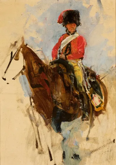 Sketch Of A Horseman Hussar