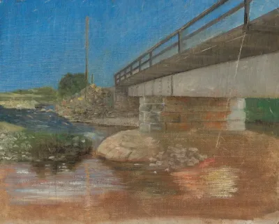 Sketch Of A Landscape With A Bridge