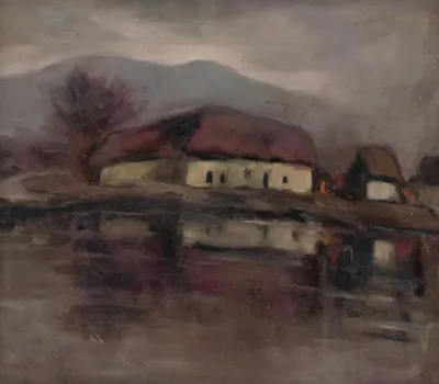 Sketch Of A Landscape With A Lake