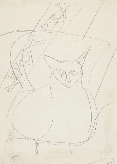 Sketch Of A Lying Cat