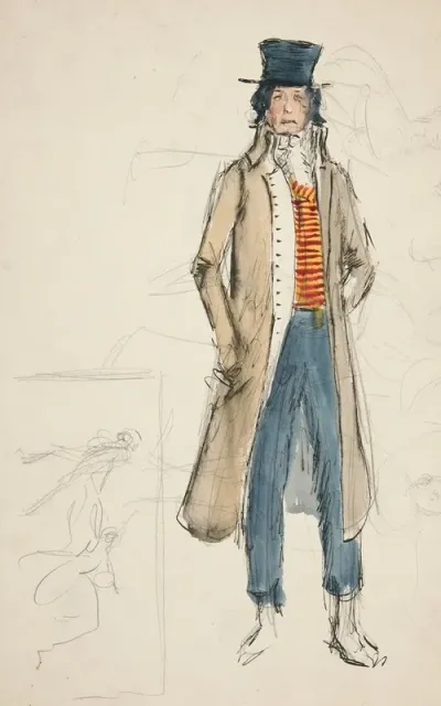 Sketch Of A Man Costume Study For La Tosca