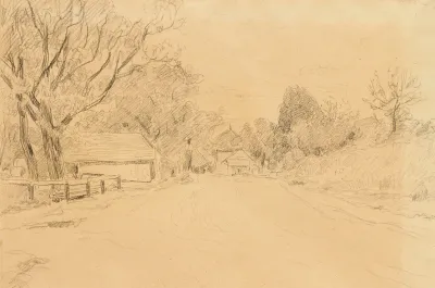 Sketch Of A Village Street