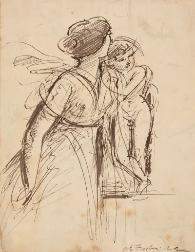 Sketch Of A Woman And Child