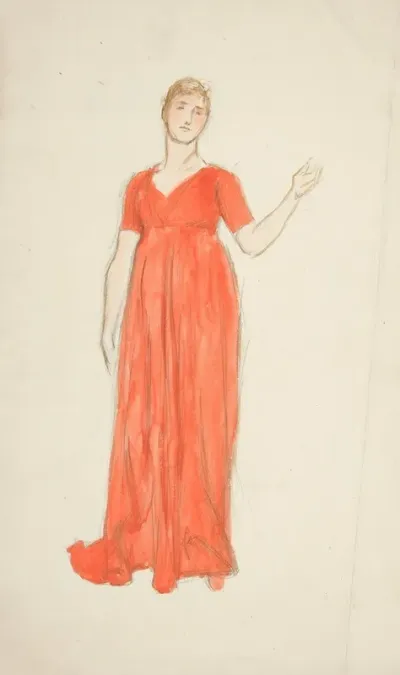 Sketch Of A Woman Costume Study For A Play