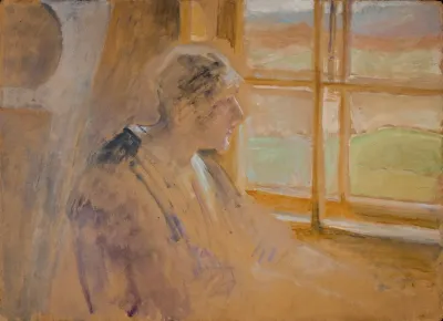 Sketch Of A Woman In The Window