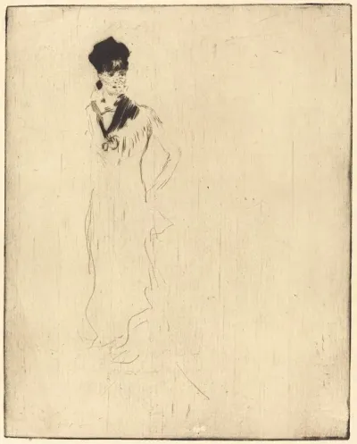 Sketch Of A Young Lady In Violet Esquisse De Jeune Femme A La Violette