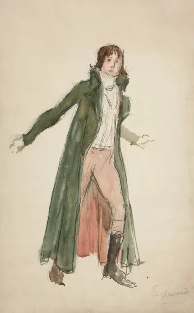 Sketch Of A Young Man Study For Illustration To A Play