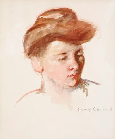 Sketch Of Mother Jeannes Head Looking Down