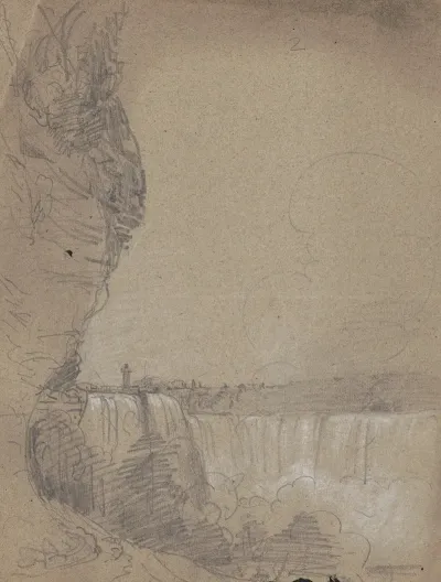 Sketch Of Niagara Falls Including Terrapin Tower