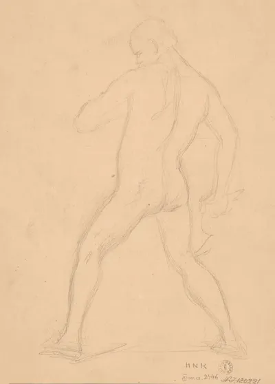 Sketch Of Nude Male To The Painting Martyrdom Of St Matthias