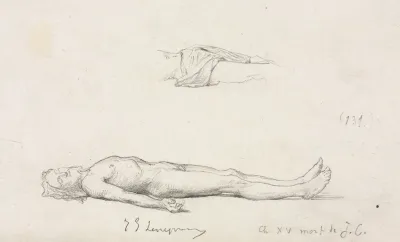 Sketch Of The Dead Christ And Detail Sketch Of Loincloth
