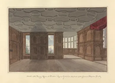 Sketch Of The Dining Room At Burton Agnes Yorkshire The Seat Of Sir Francis Boynton Bart