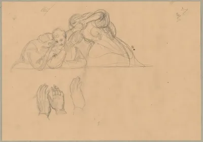 Sketch Of The Group Of Witnesses To The Death Of St Matthias To The Painting Martyrdom Of St Matthias