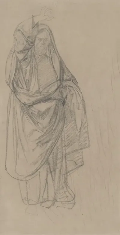 Sketch Of The High Priest To The Painting Martyrdom Of St Matthias