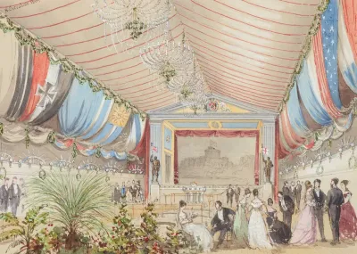 Sketch Of The Performance Played On Board Hms Galatea Looking Towards The Stage