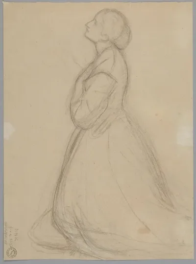 Sketch Of The Queen Figure For The Painting Queen Jadwigas Oath