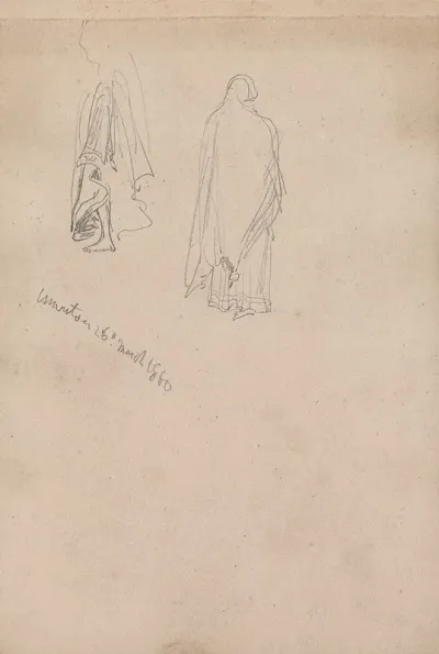 Sketch Of Two Female Figures Amritsar 26 March 1860