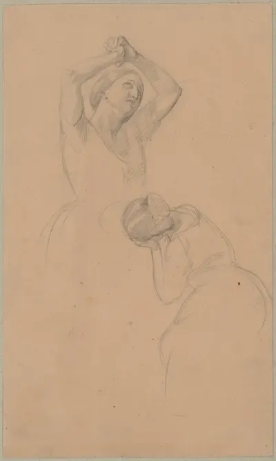 Sketch Of Two Female Figures To The Painting Martyrdom Of St Josaphat Kuntsevych