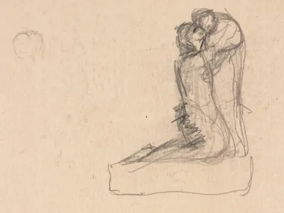 Sketch Of Two Figures Embracing Verso