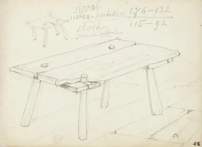 Sketch Of Wooden Tables