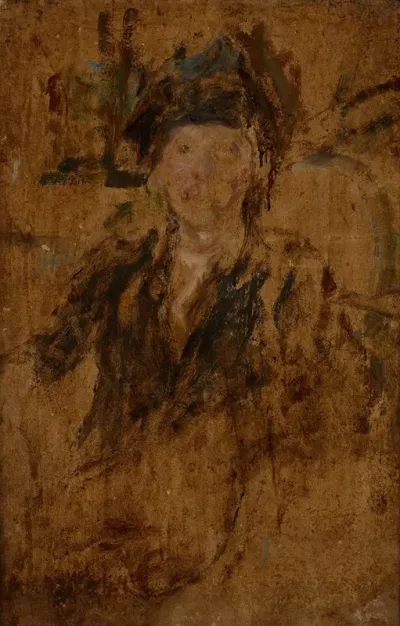 Sketch Portrait Of A Woman In A Hat