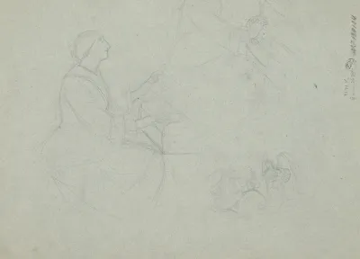 Sketch To The Figure Of St Cecilia