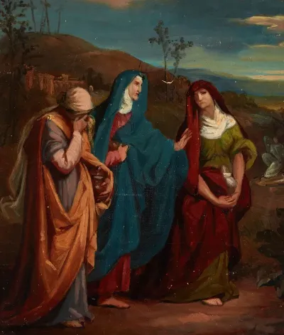 Sketch To The Painting Three Marys Walking To Christs Tomb