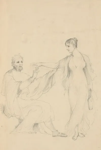Sketch With Robed Figures