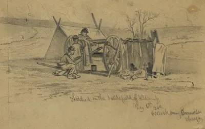 Sketched On Battlefield Of Wilderness May 6th 1864 6 Oclock During Burnsides Charge