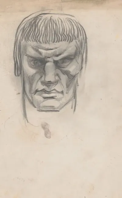 Sketches And Drawings Related To Der Soldat In Der Deutschen Vergangenheit By George Liebe Study Of Head Of Knight Full Face
