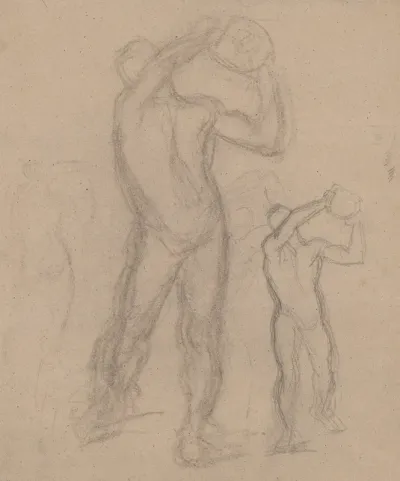 Sketches Of Male Nude For The Painting Martyrdom Of St Matthias