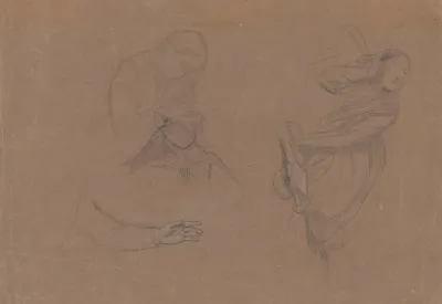 Sketches Of Mary Magdalene To The Composition Entombment