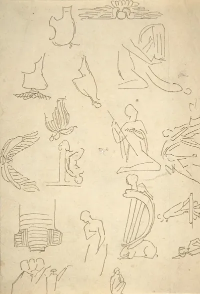 Sketches Of Miscellaneous Egyptian Details And Figures