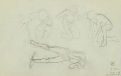 Sketches Of Nude Males In Various Poses