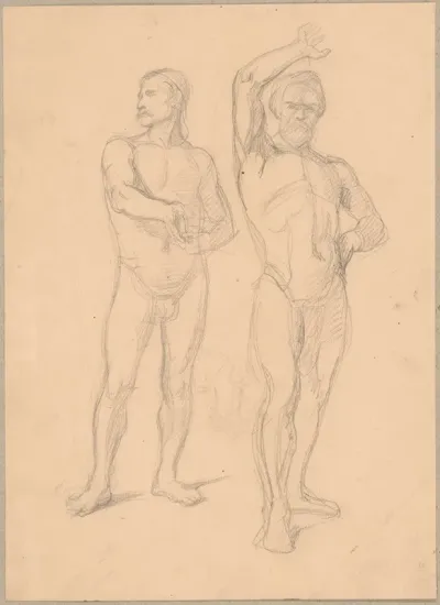 Sketches Of Nude Males To The Painting Martyrdom Of St Matthias