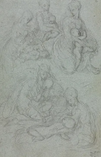 Sketches Of Virgin And Child