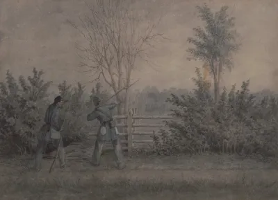 Sketches With Co B 8th Reg Pa Ma Under The Officers Of The Old Southwark Gaurd On Picket Duty