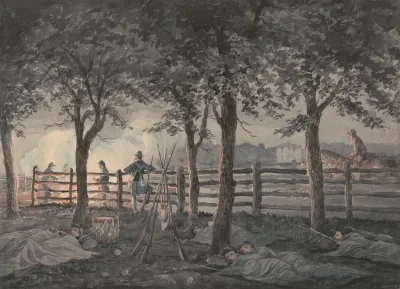 Sketches With Co B 8th Reg Pa Ma Under The Officers Of The Old Southwark Gaurd The Night In The Apple Orchard