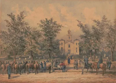 Sketches With Co B 8th Reg Pa Ma Under The Officers Of The Southwark Gaurd Breakfasting The Regulars
