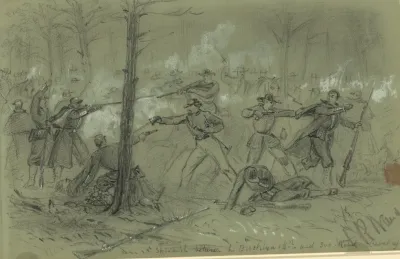 Skirmish Between The Brooklyn 14th And 300 Rebel Cavalry